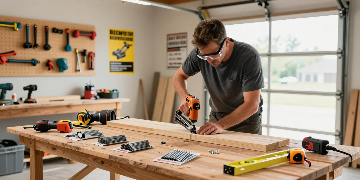 Artigiano utilizza chiodi DeWalt in un cantiere di ristrutturazione.