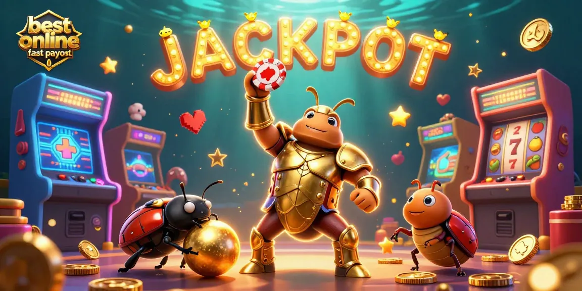 Engage with the best online casino fast payout, illustrated with unique characters and vibrant casino elements.